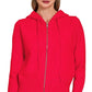 Zenana Drawstring Zip Up Hooded Cardigan Red - DAVERRI FASHIONS