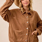 BiBi Corduroy Relaxed Fit Shacket with Back Pleat - DAVERRI FASHIONS