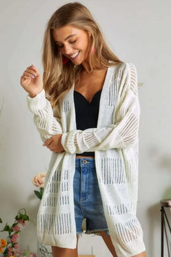 ADORA Lightweight Sweater Knit Cardigan - DAVERRI FASHIONS