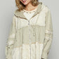 POL Raw Hem Color Block Hooded Jacket Jackets