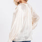 SAGE + FIG Notched Long Sleeve Blouse Blouses