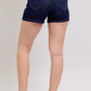 Judy Blue High Waist Heart Shaped Pkts & Red Contrast Thread Denim Shorts
