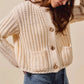 SO ME Metal Button Long Sleeve Chunky Sweater Cardigan Cardigans