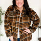 Put Together Rust Plaid & Animal Print Button Down Jacket - DAVERRI FASHIONS
