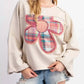 Plaid Flower Patched Round Neck T-Shirt - DAVERRI FASHIONS