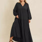 Plus Size Bohemian Tiered Maxi Dress with Balloon Sleeves - DAVERRI FASHIONS