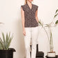 Lime 'N' Chili Multi Dot Print Sleeveless Button Down Blouse - DAVERRI FASHIONS