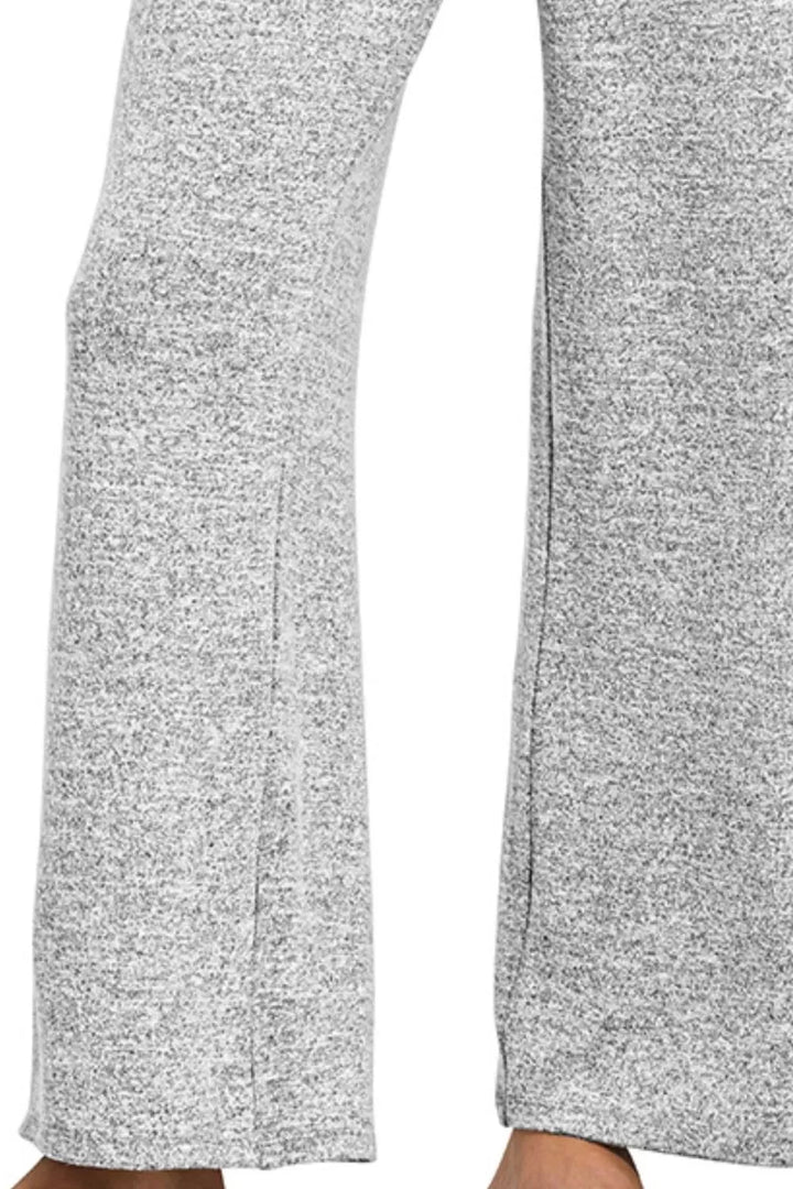 Zenana Soft Melange Hacci Elastic Waistband Lounge Pants | Lounge Pants Daverri Fashions