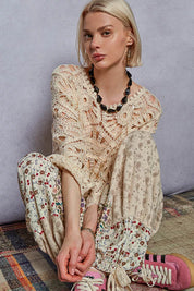 POL Round Neck Weave Knit Pattern Cropped Cover Up | Cover-Ups Daverri Fashions