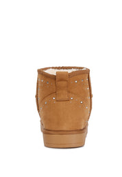 Winifred Rhinestone Embellished Fur Lined Boots | Boots Daverri Fashions