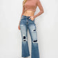 Risen Full Size High Rise Distressed Ankle Flare Jeans - DAVERRI FASHIONS