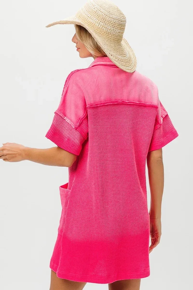 BiBi Dip Dye Mineral Washed Knit Dress - DAVERRI FASHIONS