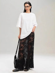 Black Lace Maxi Skirt | Skirts Daverri Fashions