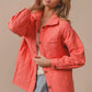 BiBi Quilted Wrinkle Gauze Long Sleeve Shacket Shackets