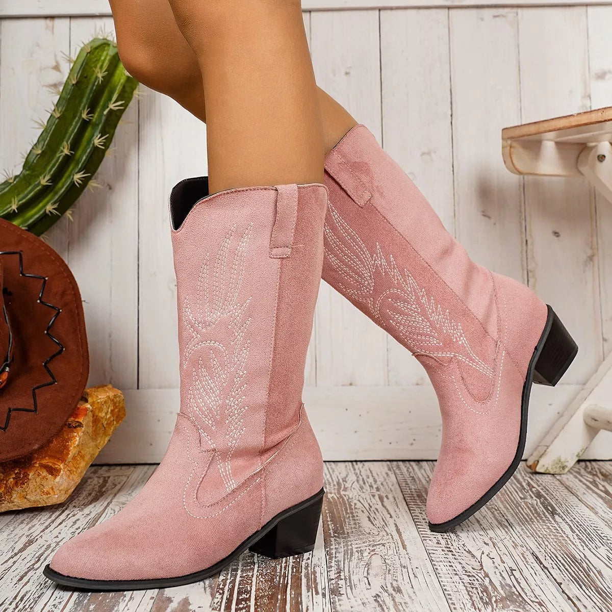 Point Toe Block Heels Boots | Boots Daverri Fashions