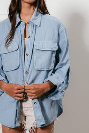 BiBi Button Down Stitch Detail Shirt with Chest Pockets