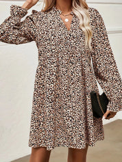 Notched Flounce Sleeve Mini Dress | Mini Dresses Daverri Fashions