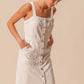 SO ME Button Down Pocket Front Pinafore Dress