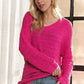 ADORA V-Neck Drop Shoulder Long Sleeve Sweater - DAVERRI FASHIONS