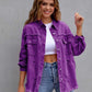 Distressed Drop Shoulder Denim Jacket - DAVERRI FASHIONS