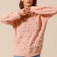 SO ME Pom Pom Textured Knit Sweater Top - DAVERRI FASHIONS