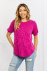 BOMBOM Carnival Vibes Animal Textured Top Deep Purple Tops