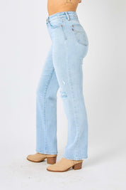 Judy Blue Full Size High Waist Distressed Straight Jeans Jeans