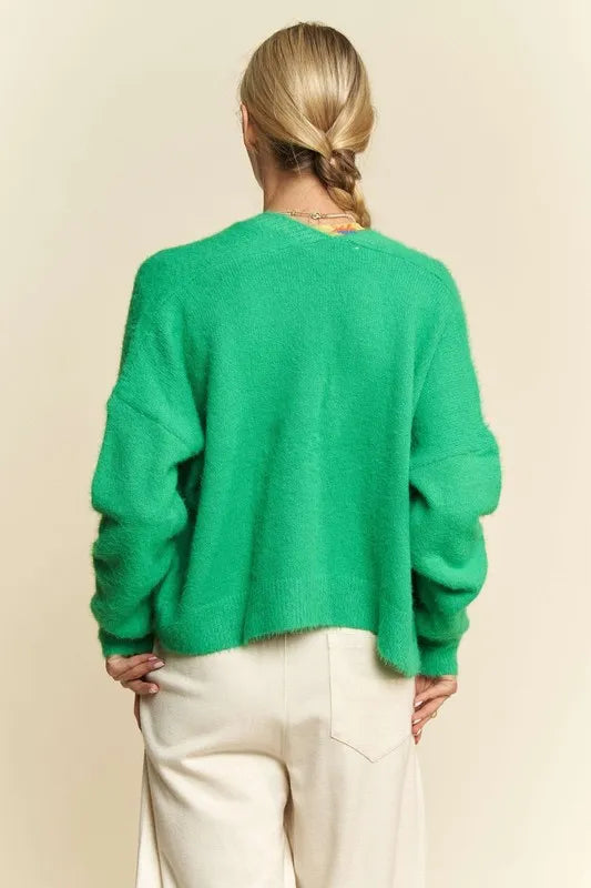 Davi & Dani Open Front Drop Shoulder Cardigan Cardigans