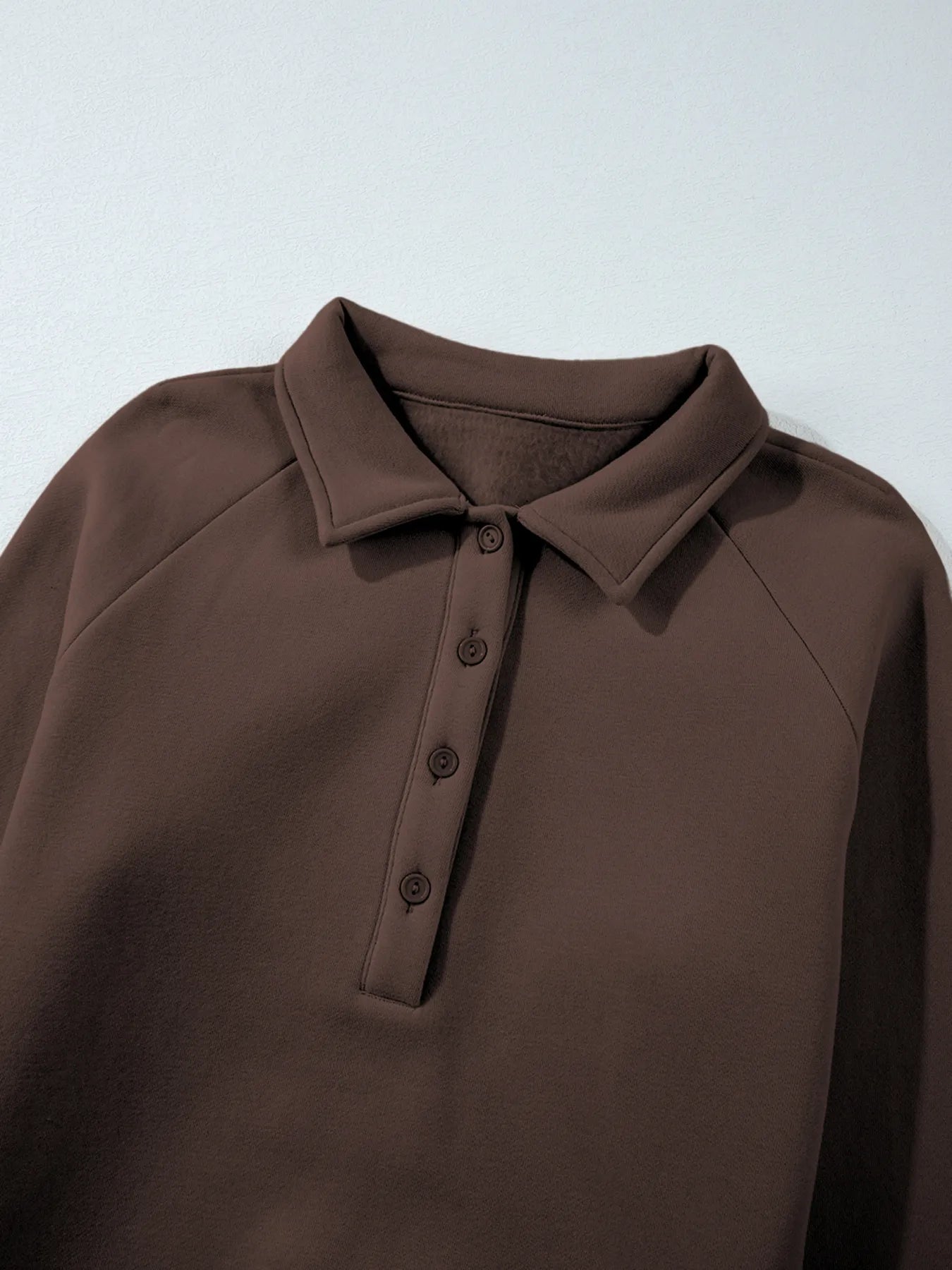 Collared Sweatshirt and High Waist Pants Active Set | Daverri Fashions