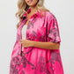 BiBi Leopard Print Short Sleeve Silky Satin Shirt Top Shirts