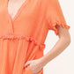 And The Why Washed Frayed Detail Tiered Dress Knee Length Dresses