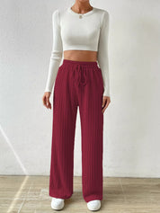 Drawstring Wide Leg Pants | Lounge Pants Daverri Fashions