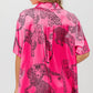 BiBi Leopard Print Short Sleeve Silky Satin Shirt Top Shirts