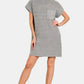 Zenana Short Sleeve Sweater Mini Dress - DAVERRI FASHIONS