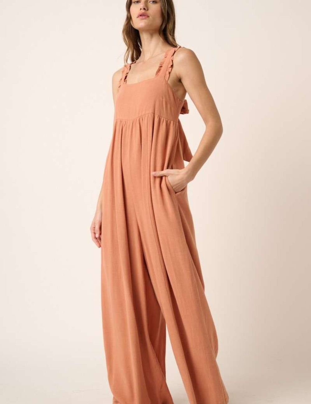 Mittoshop Sleeveless Wide Leg Jumpsuit Ginger M