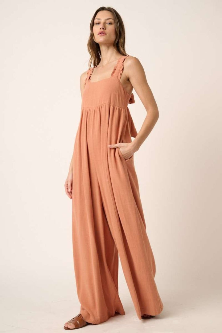 Mittoshop Sleeveless Wide Leg Jumpsuit Ginger M