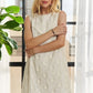 ADORA Applique Round Neck Sleeveless Shift Dress Mini Dresses