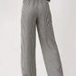 Daverri black and white striped high-waisted wide-leg pants
