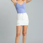 Umgee Distressed Raw Hem High Waist Denim Skirt