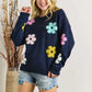 ADORA Flower Popped Sweater Plus Size - DAVERRI FASHIONS