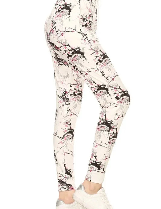 Leggings Depot Buttery Soft Printed Joggers with Drawstring | Daverri Fashions