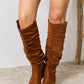 East Lion Corp Block Heel Knee High Boots Chestnut