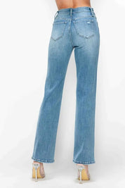 bytos Full Size Distressed High Rise Straight Jeans | Jeans Daverri Fashions