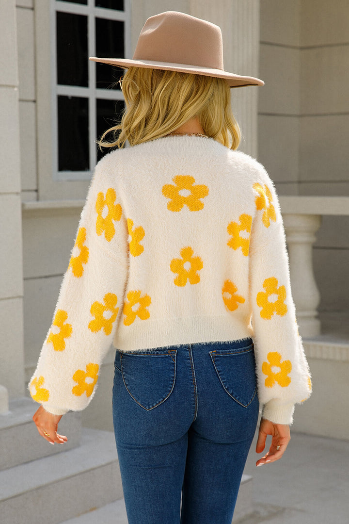 Angel Wings Floral Open Front Fuzzy Cardigan | Cardigans Daverri Fashions