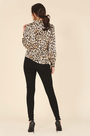 Satin Leopard Print Blouse Blouses