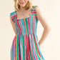 And The Why Full Size Striped Smocked Sleeveless Jumpsuit