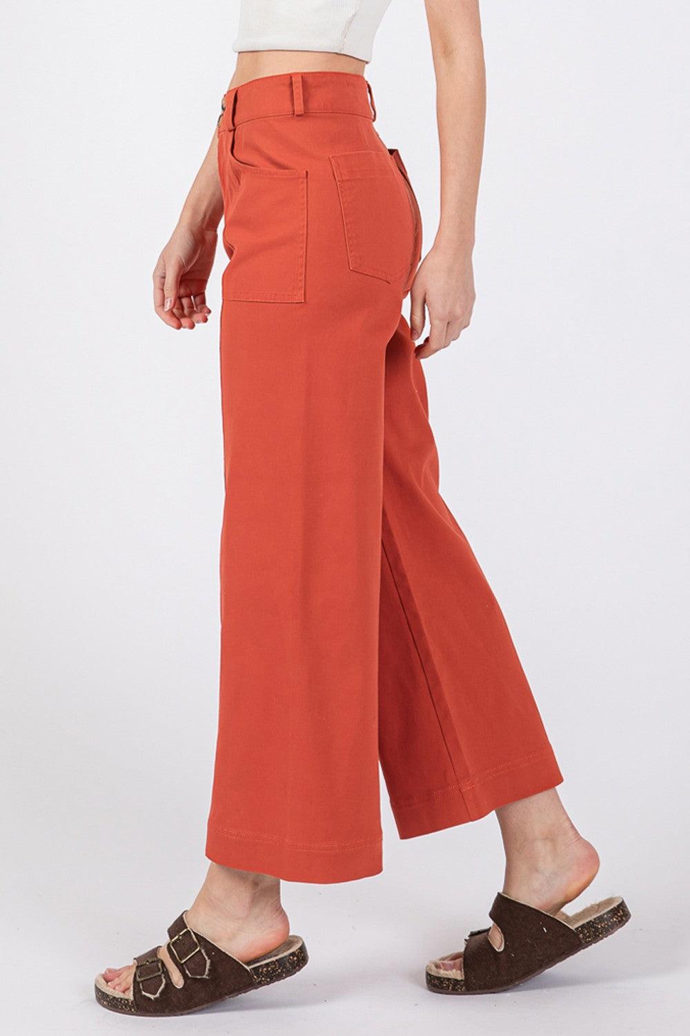 SAGE + FIG Wide Leg Cropped Pants Pants