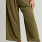 Umgee Full Size Linen Blend Elastic Waistband Wide Leg Pants Plus Size Pants