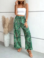 Printed Wide Leg Pants | Pants Daverri Fashions