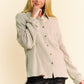 Davi & Dani Crochet Sleeve Crinkled Texture Shirt - DAVERRI FASHIONS